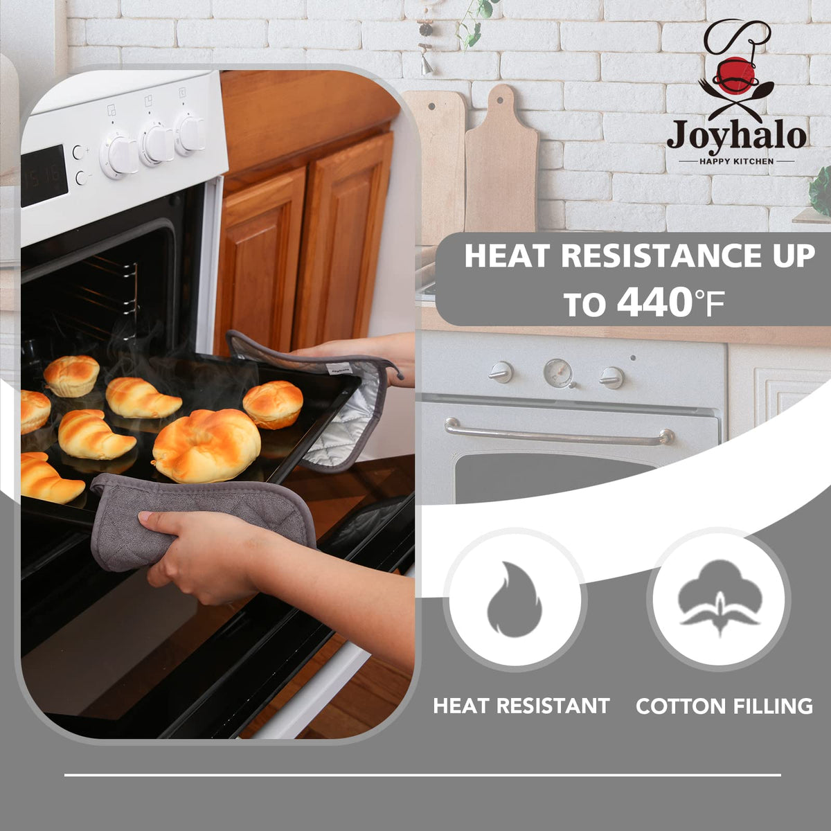 Joyhalo pot holders offer a durable grip for secure, comfortable handling
