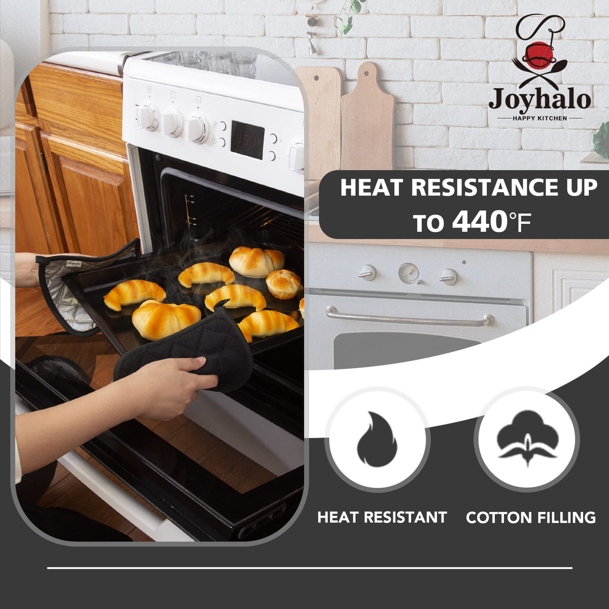 Joyhalo quilted-padding hot pad delivers safe heat handling in the kitchen.