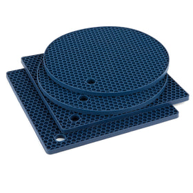 Joyhalo round honeycomb trivet protects countertops from heat while staying flexible.