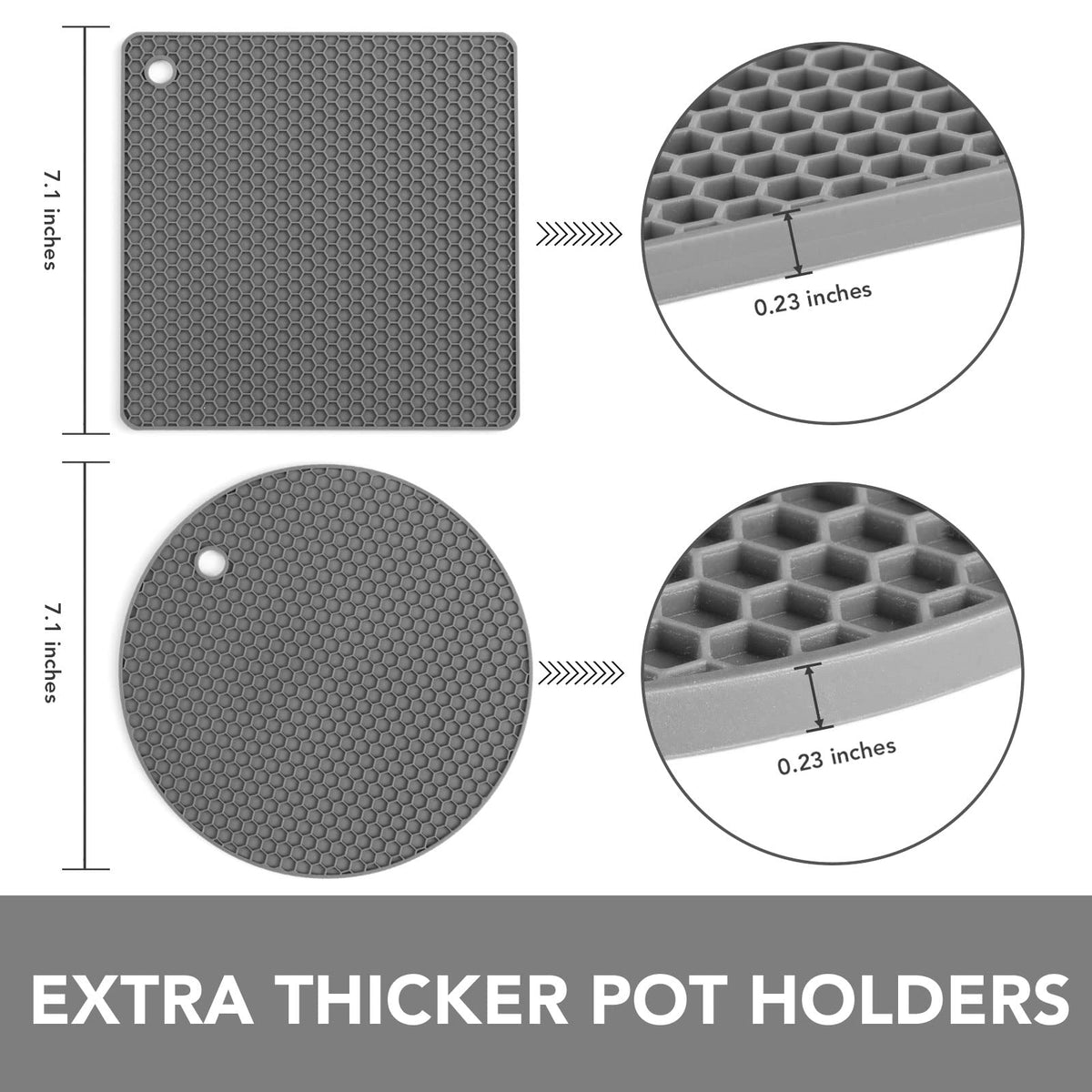 Joyhalo silicone pot holder square provides durable heat protection for surfaces.