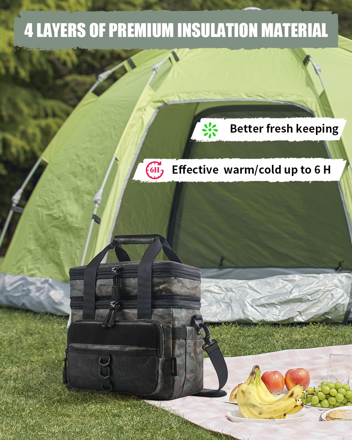 JOYHILL 18 L interior with containers shows ample meal capacity for workdays and outings