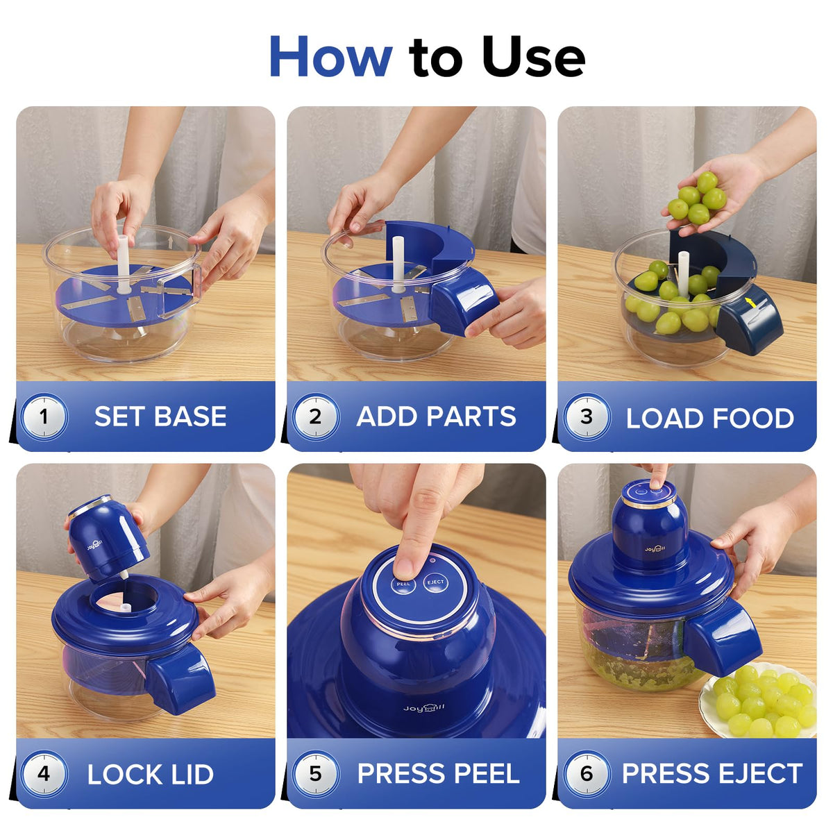 JOYHILL peeler handles grape and tomato peeling without crushing
