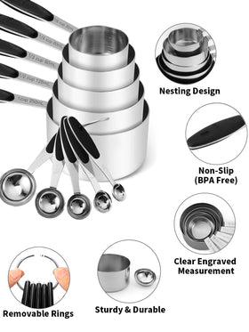 Joyhill measuring cups nested for space-saving kitchen organization