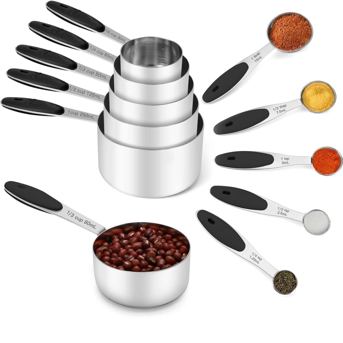 Joyhill stainless steel measuring cups with nesting design for compact storage