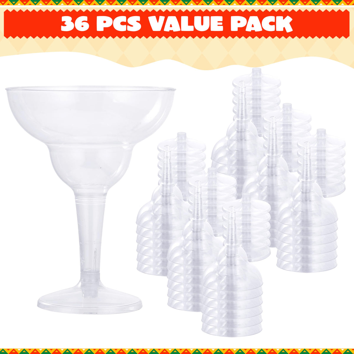 JOYIN 12 oz margarita cups, disposable plastic margarita glass for fiesta gatherings.