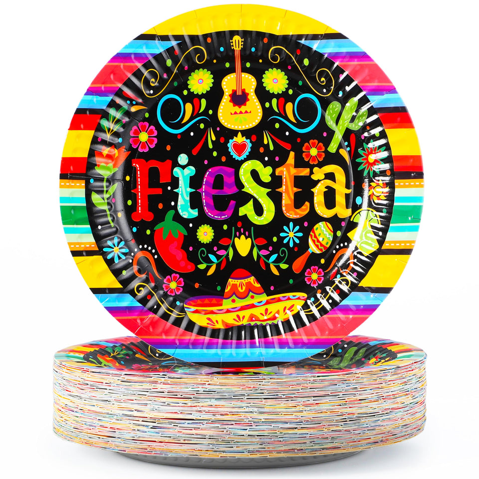 JOYIN fiesta plates 9-inch on a colorful table ready for serving.