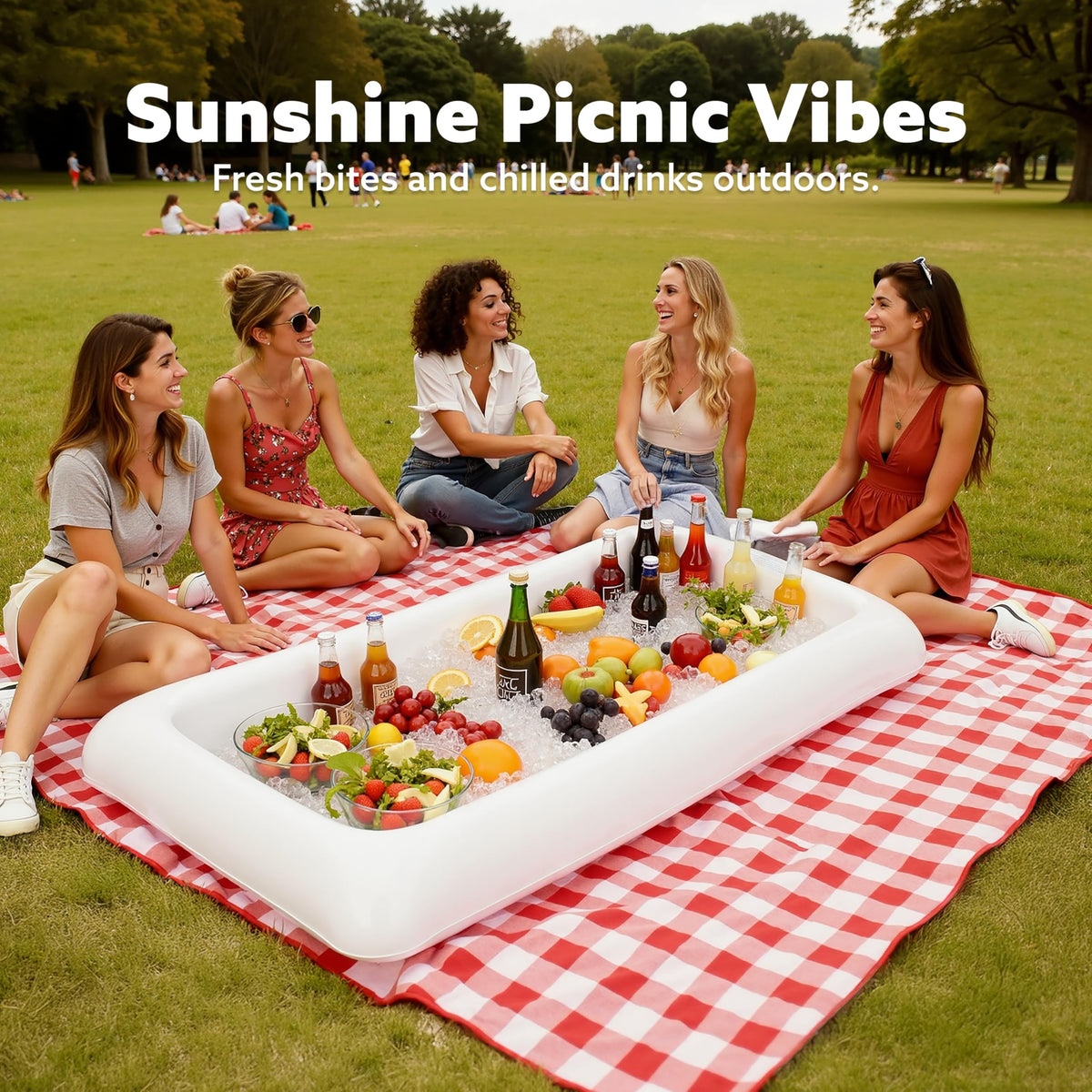JOYIN inflatable serving bars with drain plug for mess-free drainage.