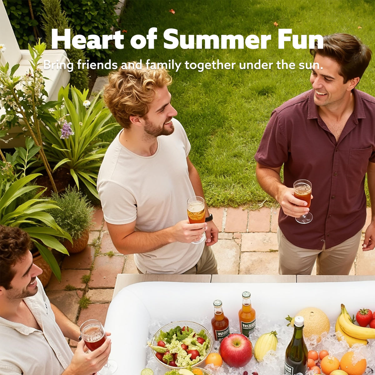 JOYIN inflatable serving bars ideal for beach picnics and gatherings.