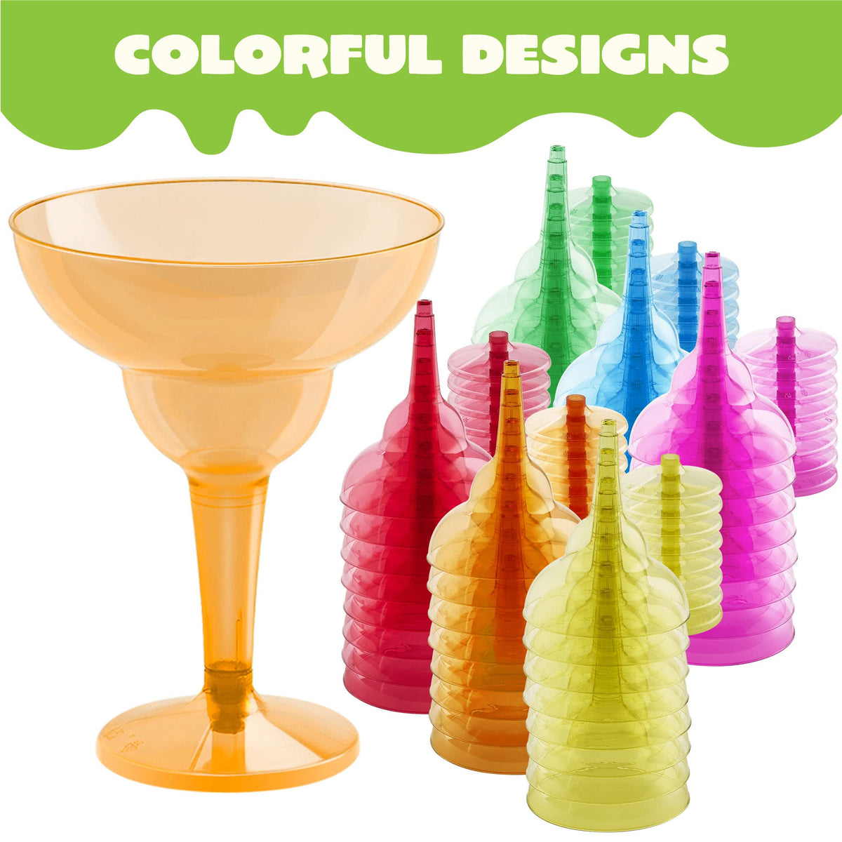 JOYIN wide-rim margarita glasses enhance presentation and comfortable sipping.