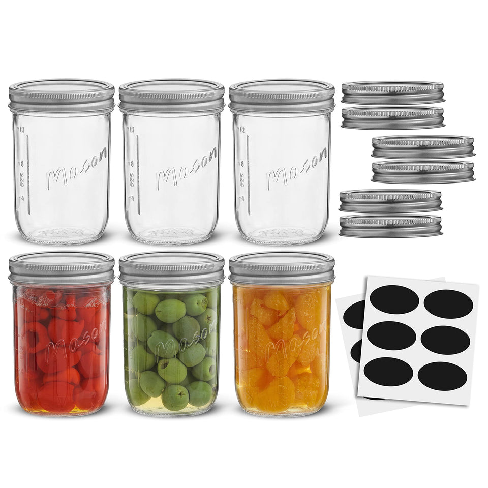JoyJolt 16oz mason jar with lid, ideal for canning and storage
