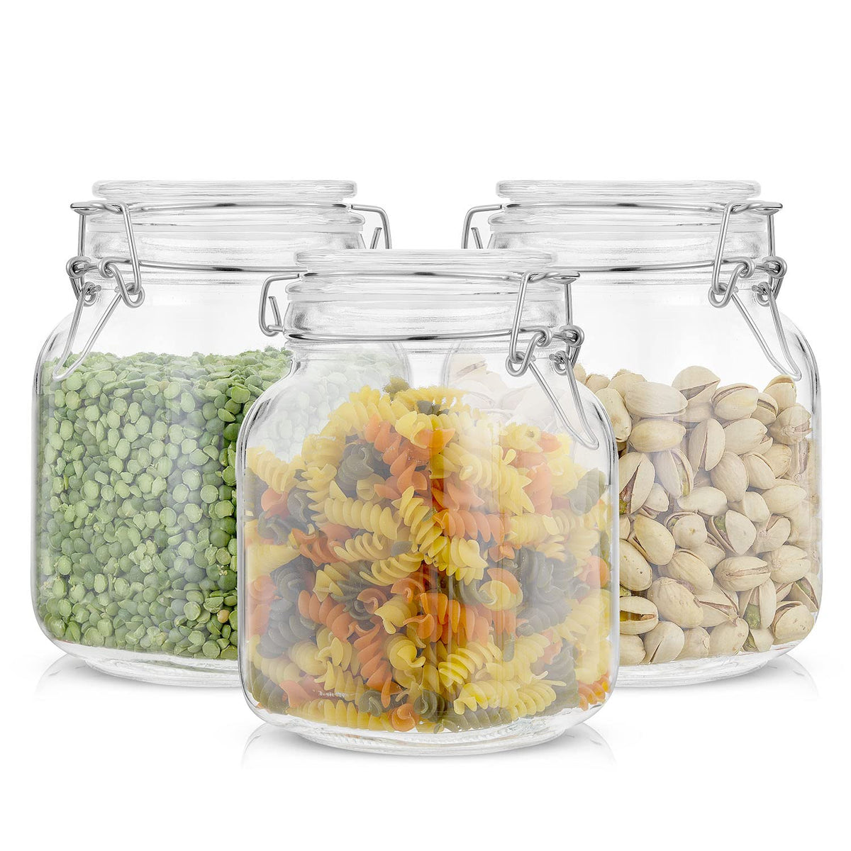 JoyJolt 32oz square mason jar with lid for durable organization