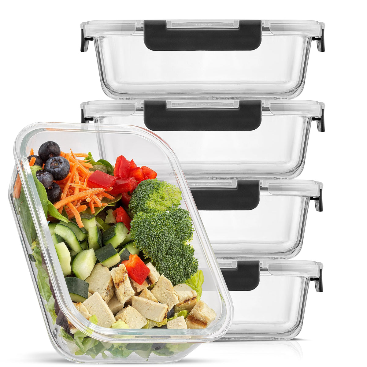 JoyJolt 35oz glass meal prep container with lid keeps portions organized and fresh.