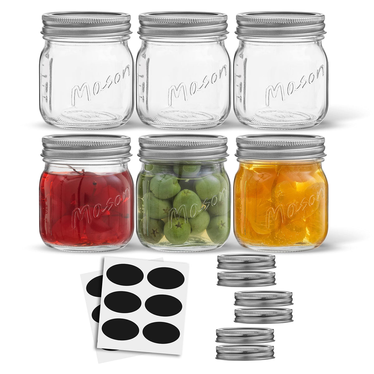 JoyJolt 8 oz mason jar with lids for precise portions and easy storage.