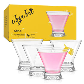 JoyJolt Afina dishwasher-safe martini glasses for quick cleanup