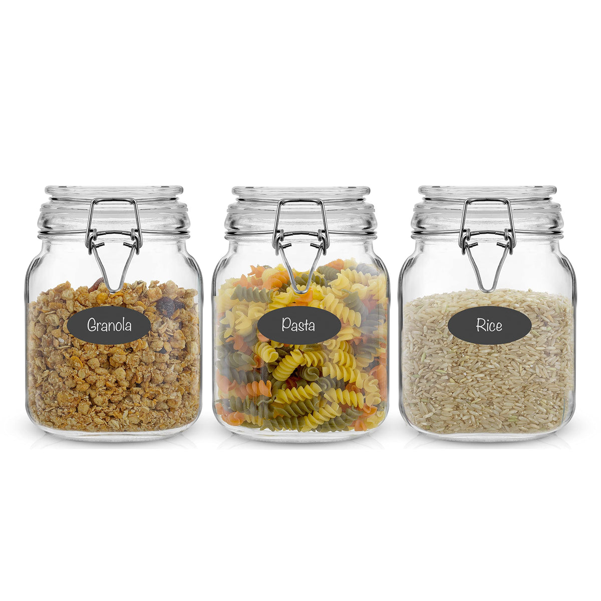 JoyJolt airtight glass jar with clip lid for secure pantry storage