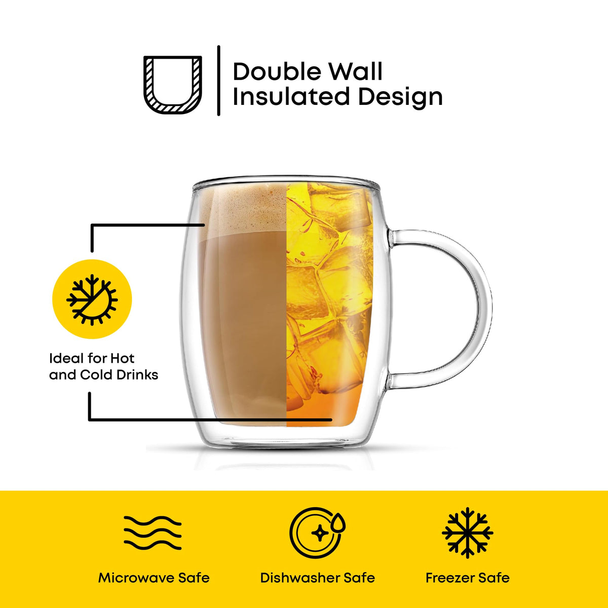 JoyJolt Aroma mug exterior stays condensation-free, preserving surfaces.