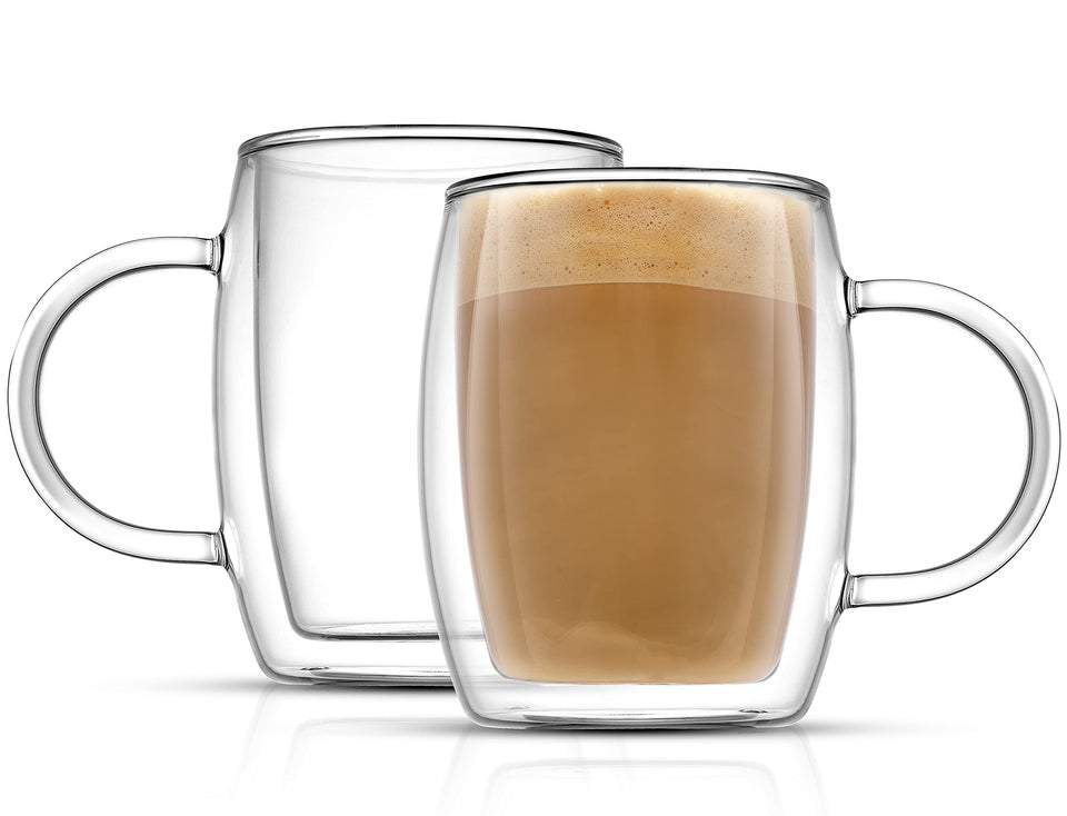 JoyJolt Aroma mug with a comfortable handle keeps hot drinks easy to lift.