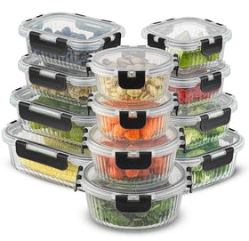 JoyJolt borosilicate rectangle 35oz container for meal prep and airtight storage.