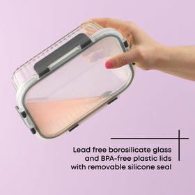 JoyJolt borosilicate square 27oz container perfect for meal prep portions.
