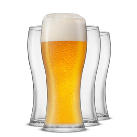 JoyJolt Callen 15.5oz pilsner glass front view highlights generous capacity for craft beers