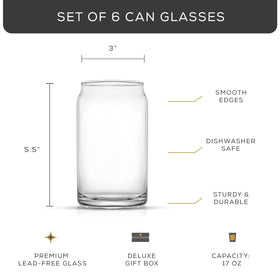 JoyJolt clear soda can glasses highlight playful design for everyday drinks.
