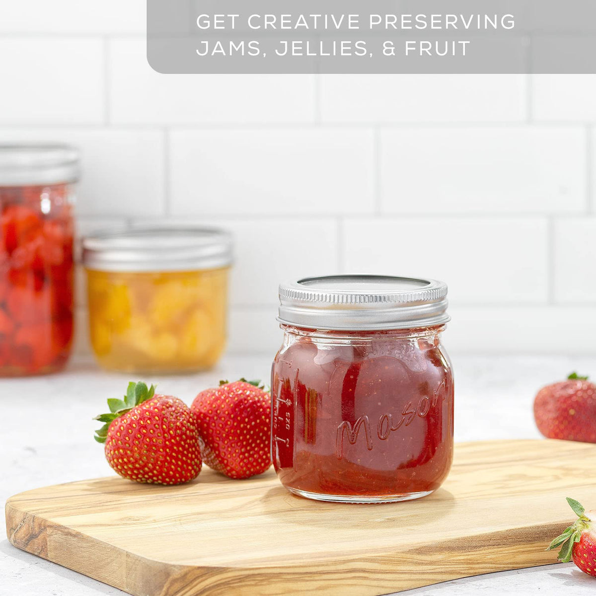 JoyJolt compact 8oz jars fit easily in fridge shelves and lunch prep.