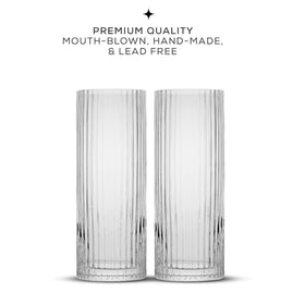 JoyJolt Elle ribbed tall tumbler 2-pack, perfect for juice and iced drinks.