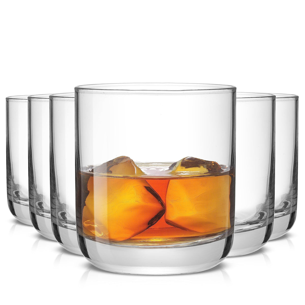 JoyJolt Faye crystal whiskey glass close-up highlighting sparkling crystal for everyday elegance.