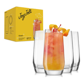 JoyJolt Gwen mojito and water glasses elevate home bar moments.
