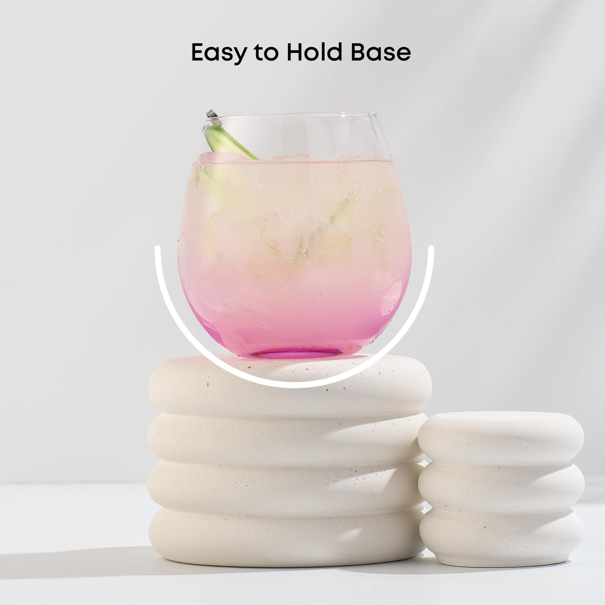 JoyJolt Hue 6pc set on dining table showing rainbow bases.