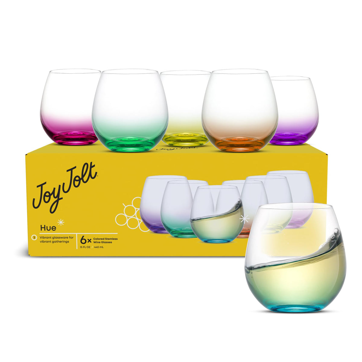 JoyJolt Hue color-gradient base adds visual appeal to beverages.