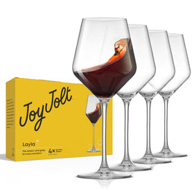 JoyJolt Layla red wine glasses set of four for elegant entertaining