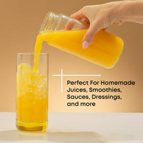 JoyJolt lead-free soda-lime glass offers durable, taste-preserving storage.
