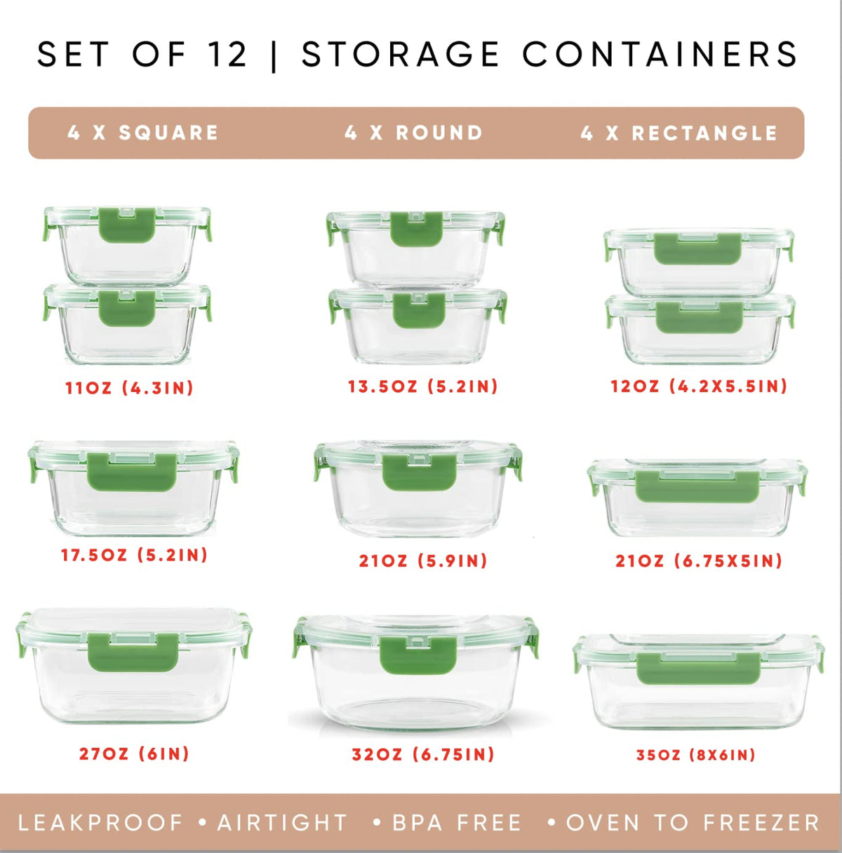 JoyJolt rectangular 21oz borosilicate container keeps leftovers fresh and secure