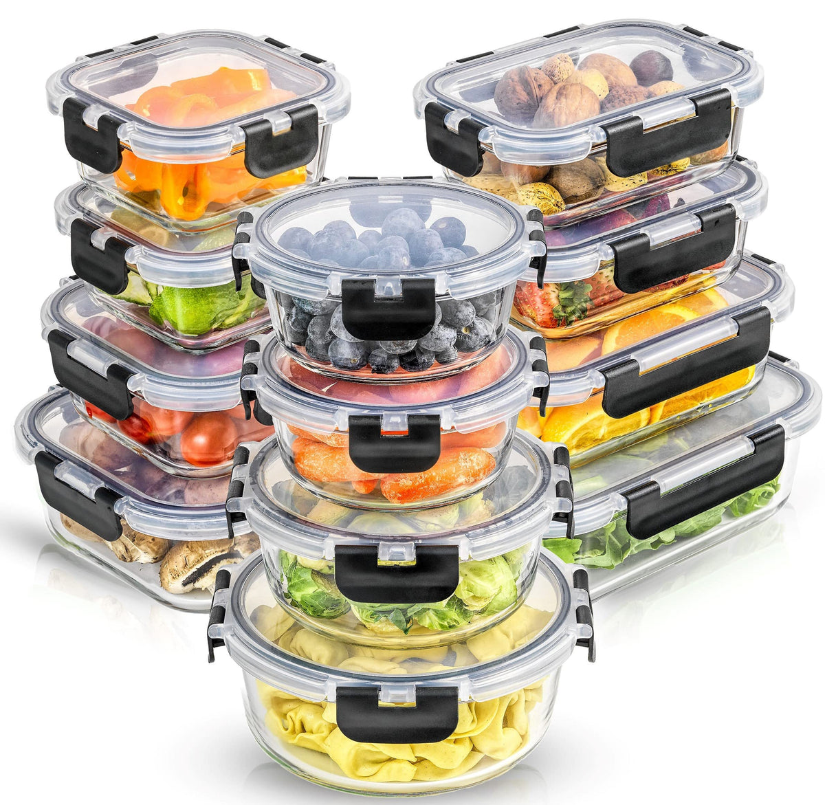 JoyJolt rectangular 35oz container with airtight lid for meal prep and easy stacking