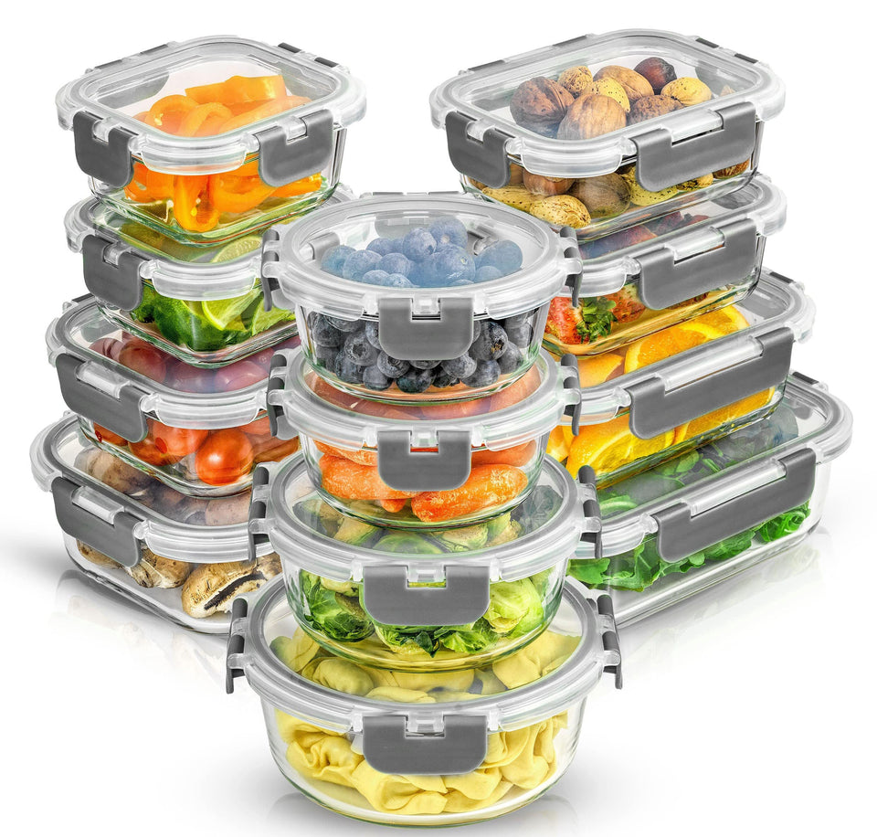 JoyJolt rectangular 35oz container with lid for meal prep and stacking