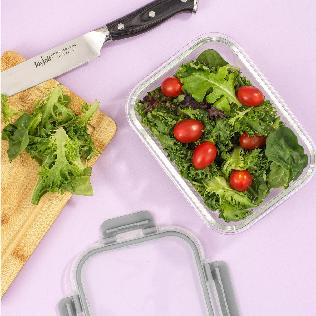 JoyJolt round 32oz container with lid, versatile pantry option