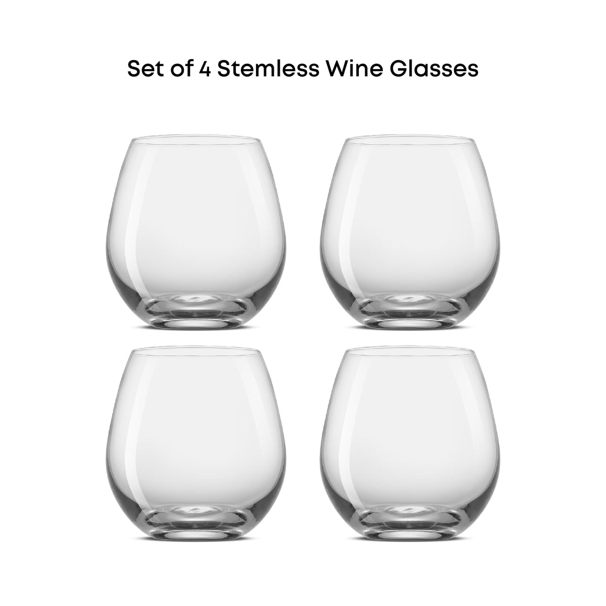 JoyJolt Spirits stemless base provides stability to prevent spills
