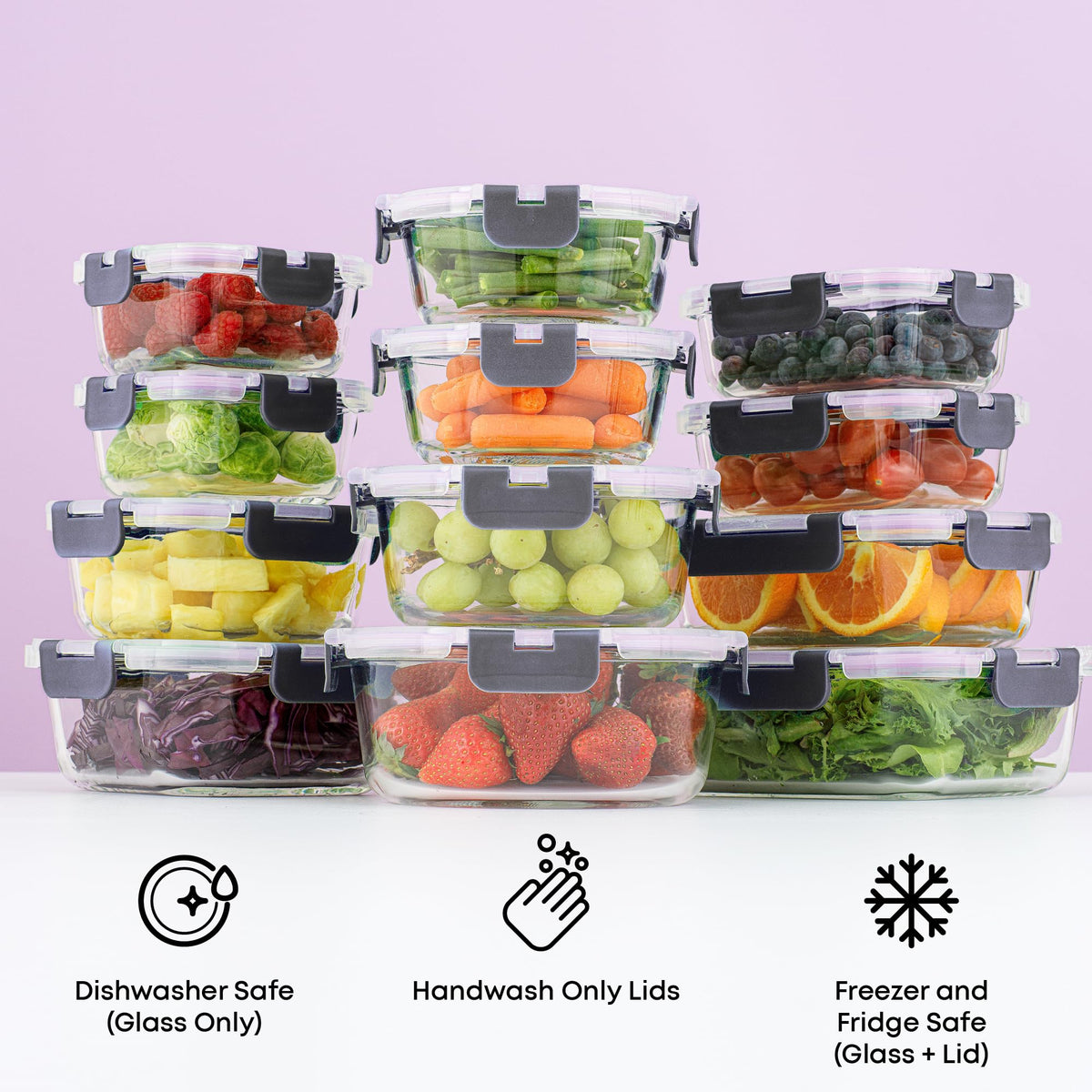 JoyJolt square 11oz container with lid, great for lunch packs