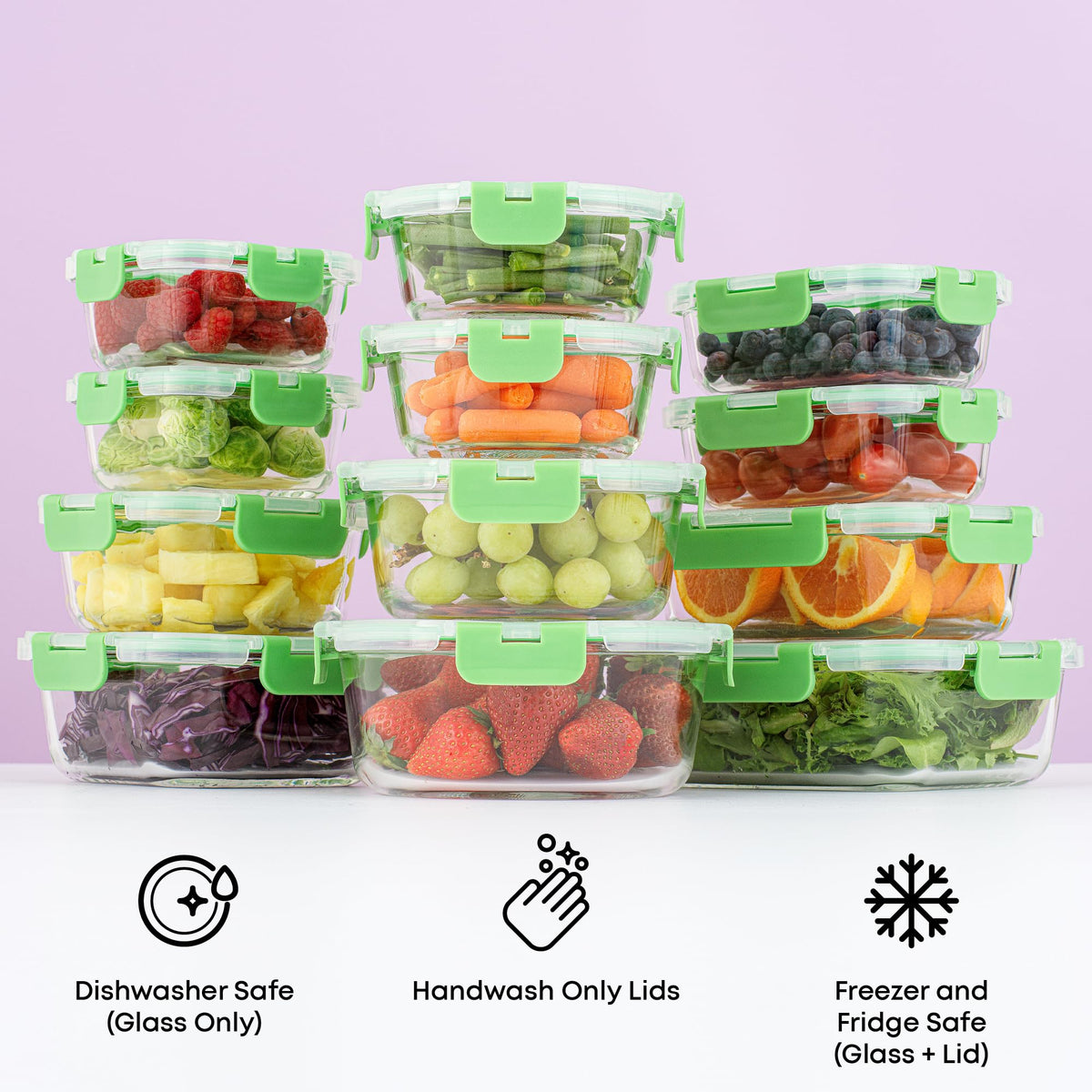 JoyJolt square 11oz borosilicate container for tidy portions