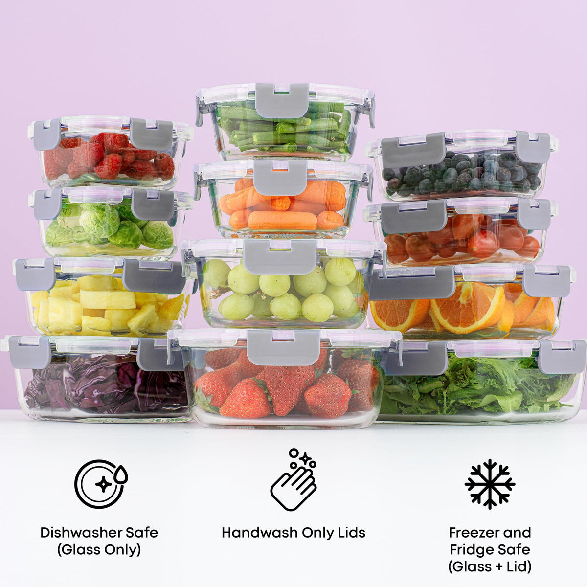 JoyJolt square 11oz container with lid, compact for snacks