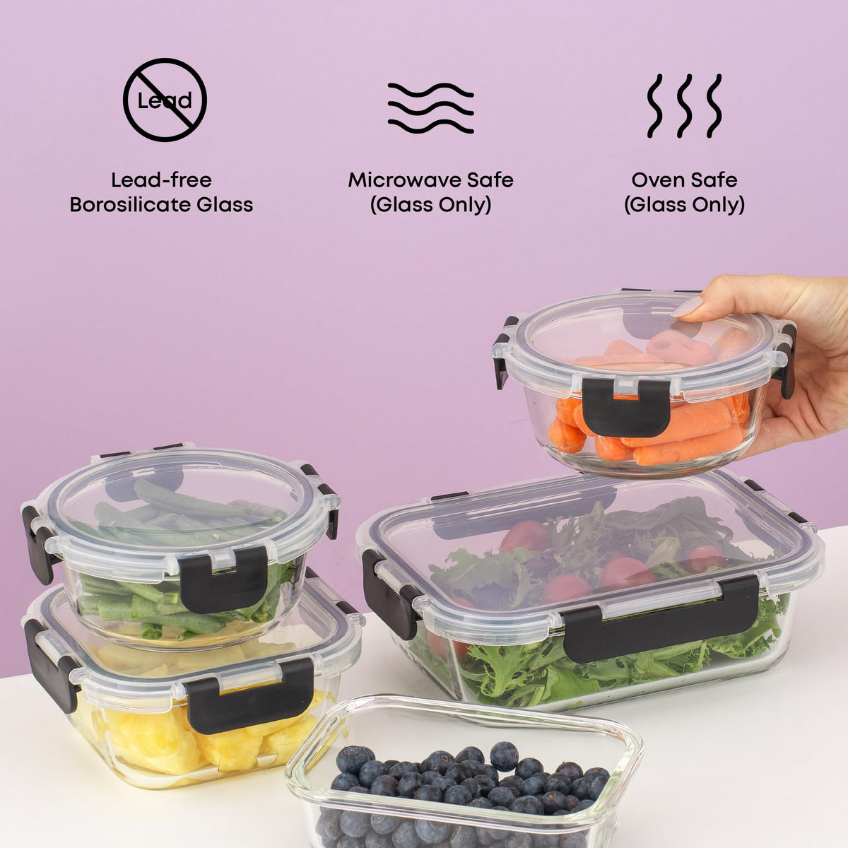 JoyJolt square 17-5oz container for snacks and portion control