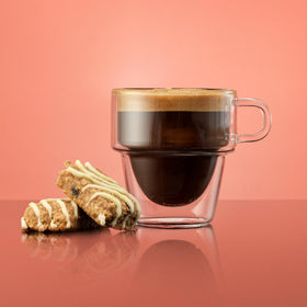 JoyJolt Stoiva espresso machine-friendly cups fit most machines.