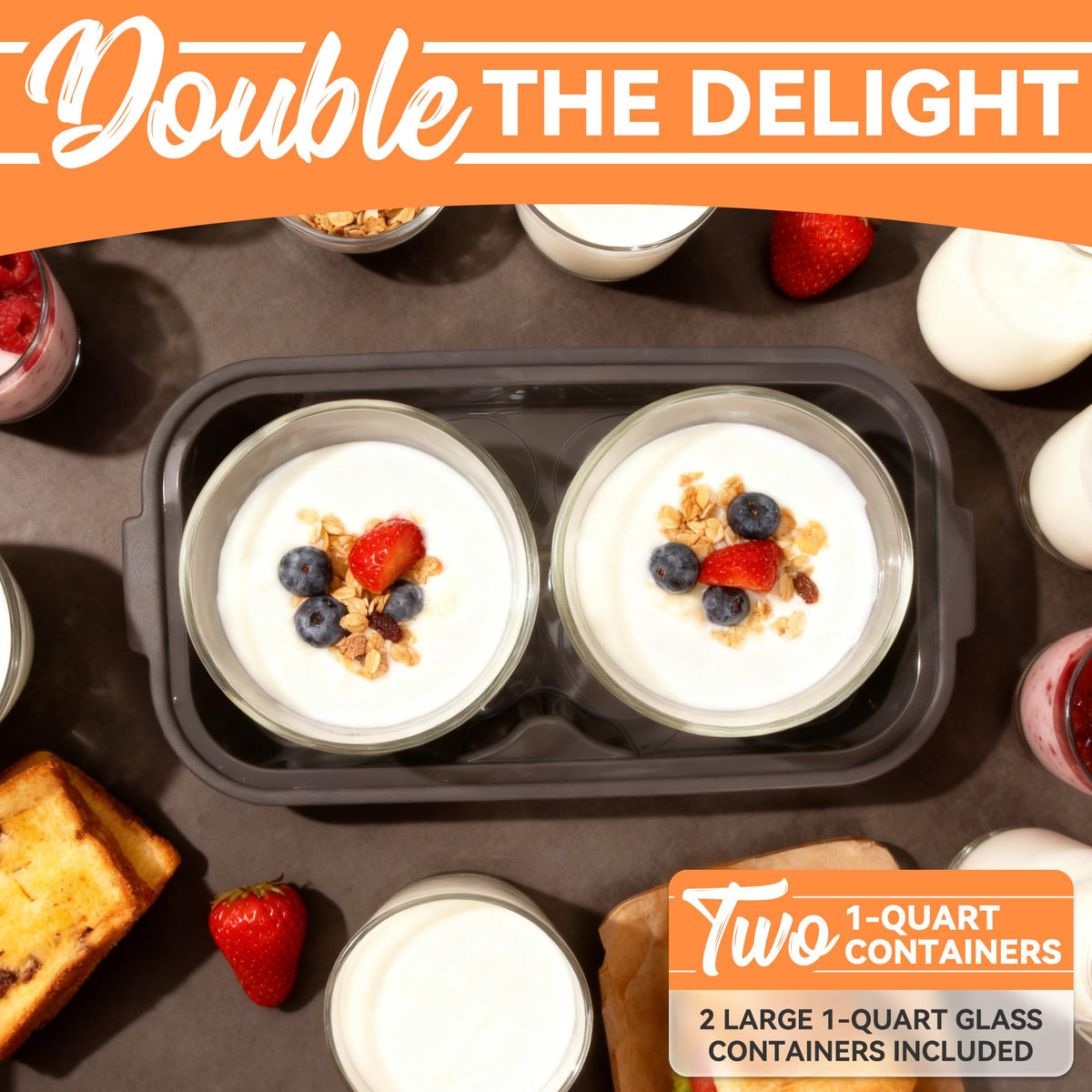 JoyMech yogurt maker dishwasher-safe glass jars for easy cleaning.