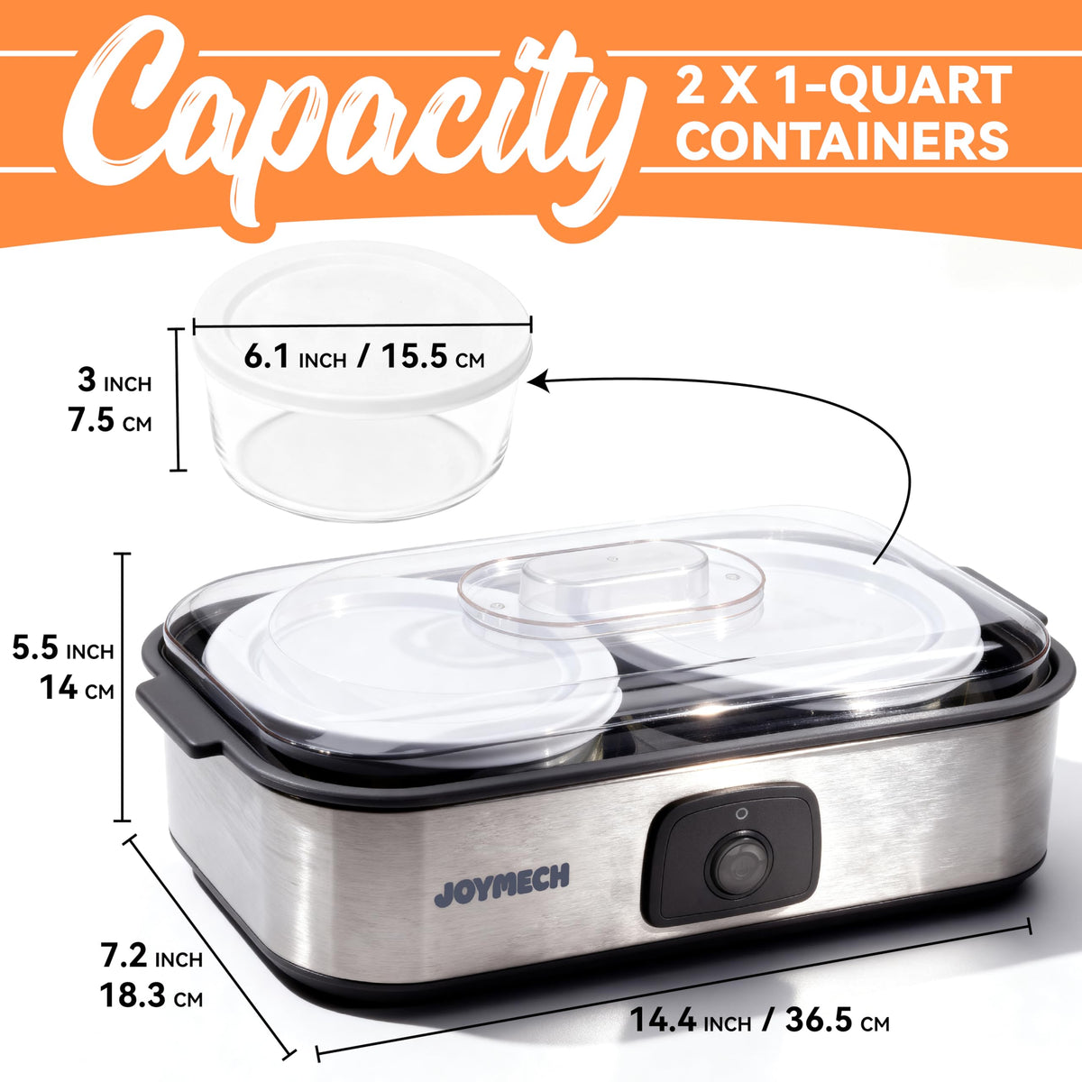 JoyMech yogurt maker kitchen aesthetic on modern counter.