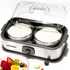 JoyMech yogurt maker with two 1-quart containers for larger batches.