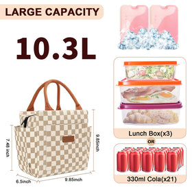 Joymee lunch bag side-pocket view showing extra storage for bottle