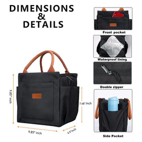 Joymee lunch bag insulated interior keeps meals fresh for hours.