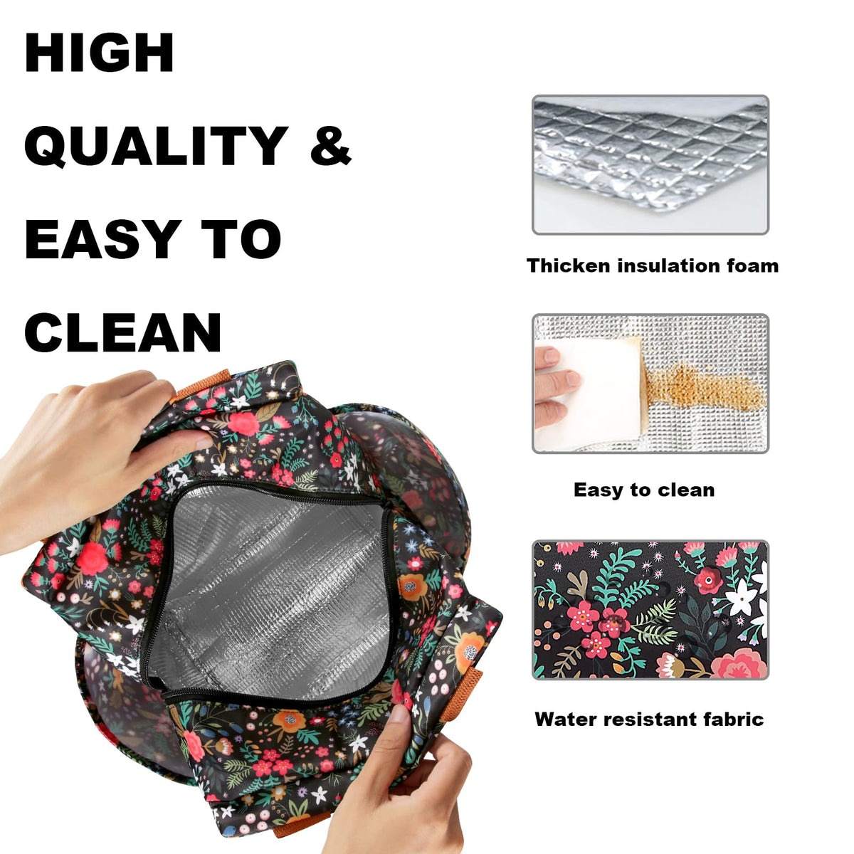 Joymee insulated leakproof lining helps keep meals fresh during travel