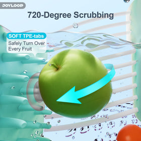 JOYMOOP JOYLOOP 720-degree cycle cleans all sides of fruit.